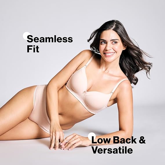 NYKD Cotton by Nykaa Iconic Low Back Party Bra for Women Medium Coverage, Wired, Lightweight, Adjustable Straps – NYB252